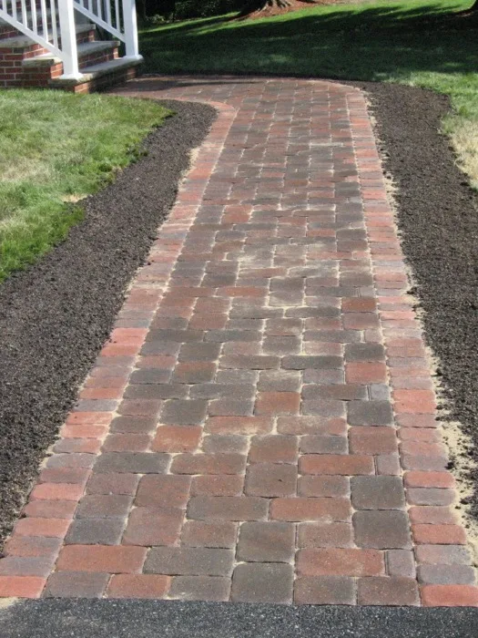 New paver walkway installed by Gold Star Landscaping